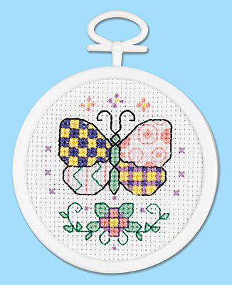 Janlynn Patchwork Butterfly 998-5032 Mini Counted Cross Stitch